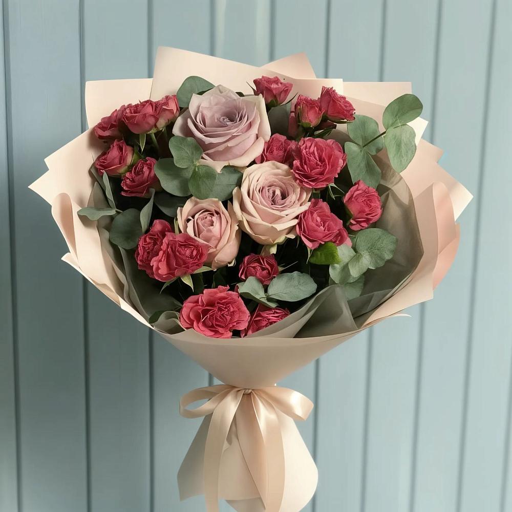 Букет цветов из: Гвоздики и Розы в Новозолотовской