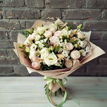 Букет цветов из:  Альстромерии, Розы и Хризантемы в Новозолотовской