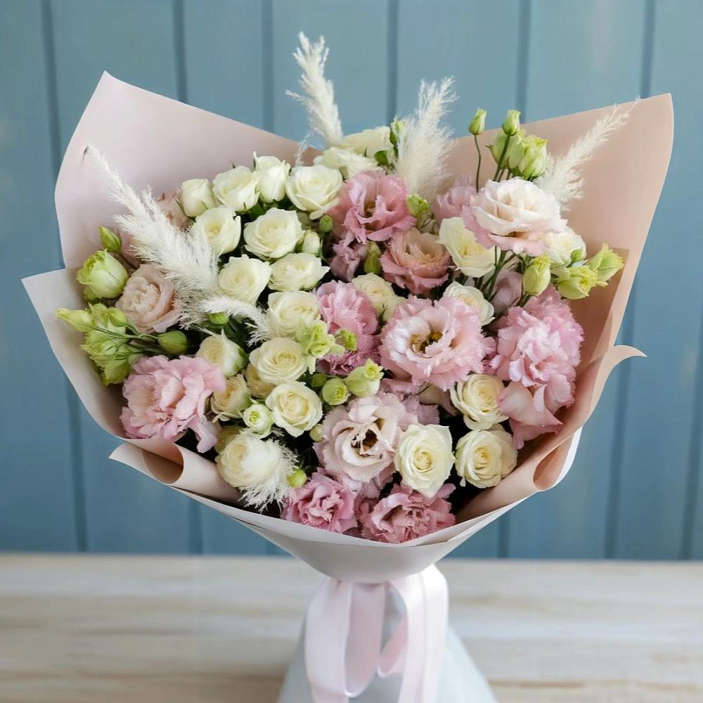 Букет цветов из: Альстромерии и Розы в Новозолотовской