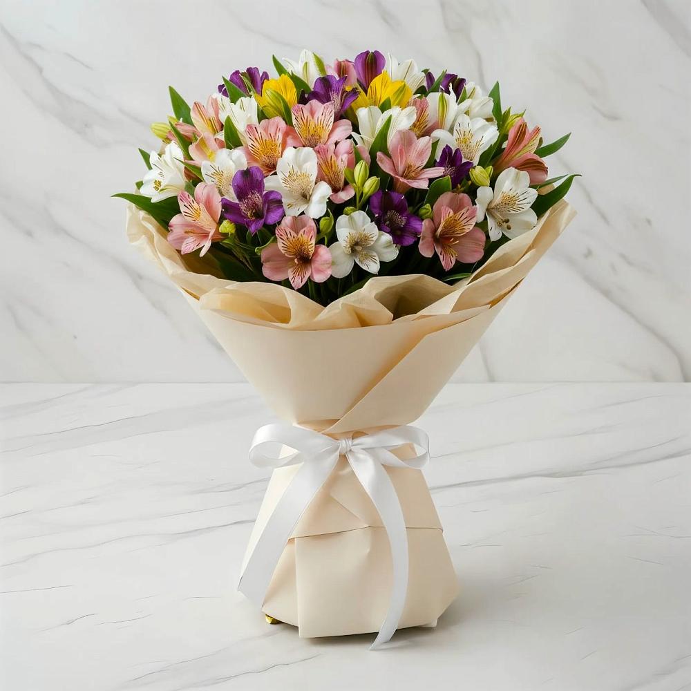 Букет цветов из: Альстромерии в Новозолотовской