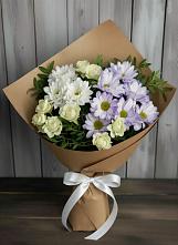 Букет цветов из:  Хризантемы и Розы в Новозолотовской