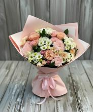 Букет цветов из:  Гвоздики, Розы и Хризантемы в Новозолотовской