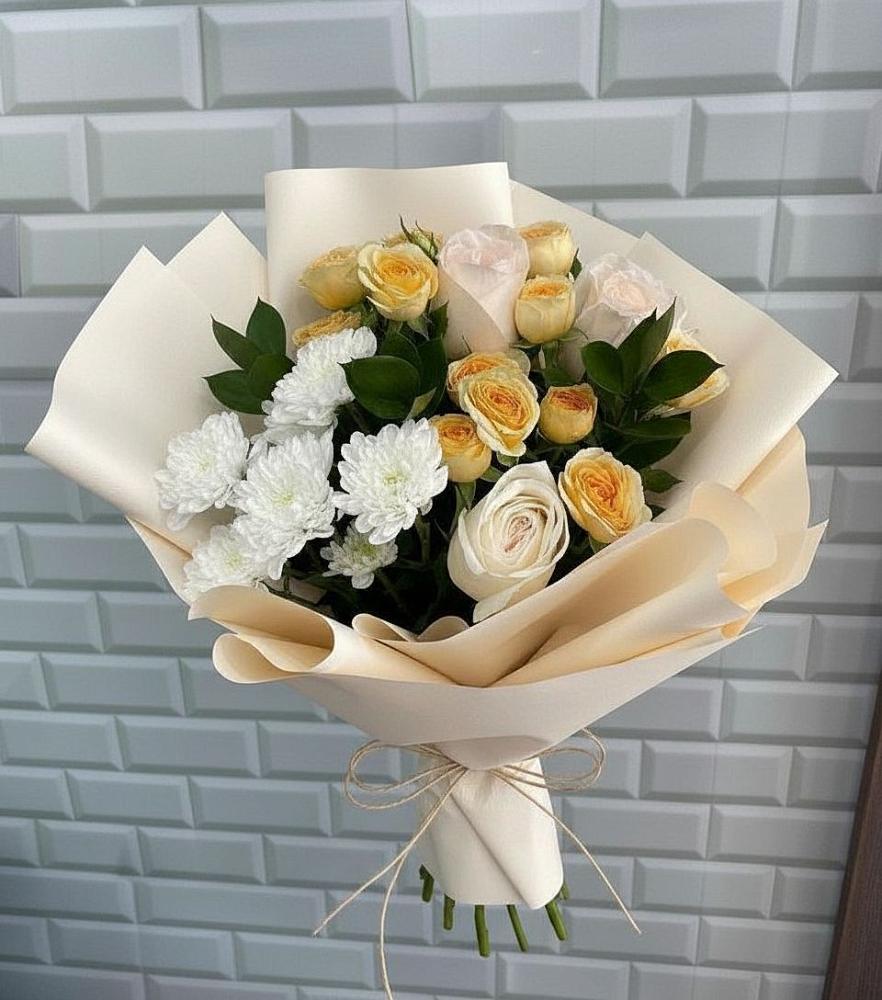 Букет цветов из: Розы и Хризантемы в Новозолотовской