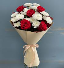 Букет цветов из:  Розы и Хризантемы в Новозолотовской