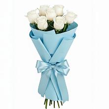 Букет 7 белых роз Проуд в Новозолотовской