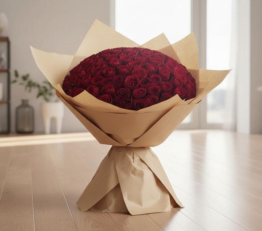 Букет 101 Красная роза в Новозолотовской