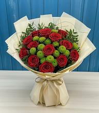 Букет цветов из:  Розы и Хризантемы #REPLACE_PRED# Новозолотовской