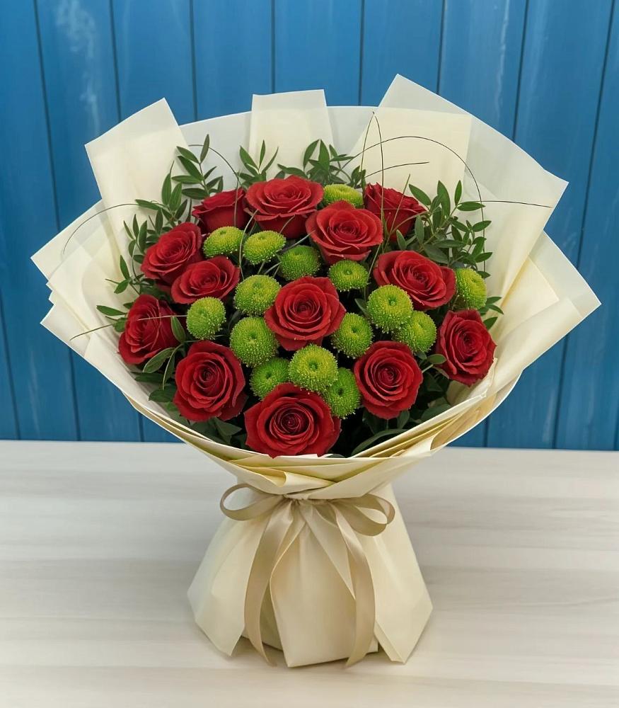 Букет цветов из: Розы и Хризантемы в Новозолотовской