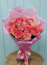 Букет 15 Розовых роз Равель в Новозолотовской