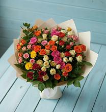 Букет Микс из разноцветных кустовых роз #REPLACE_PRED# Новозолотовской